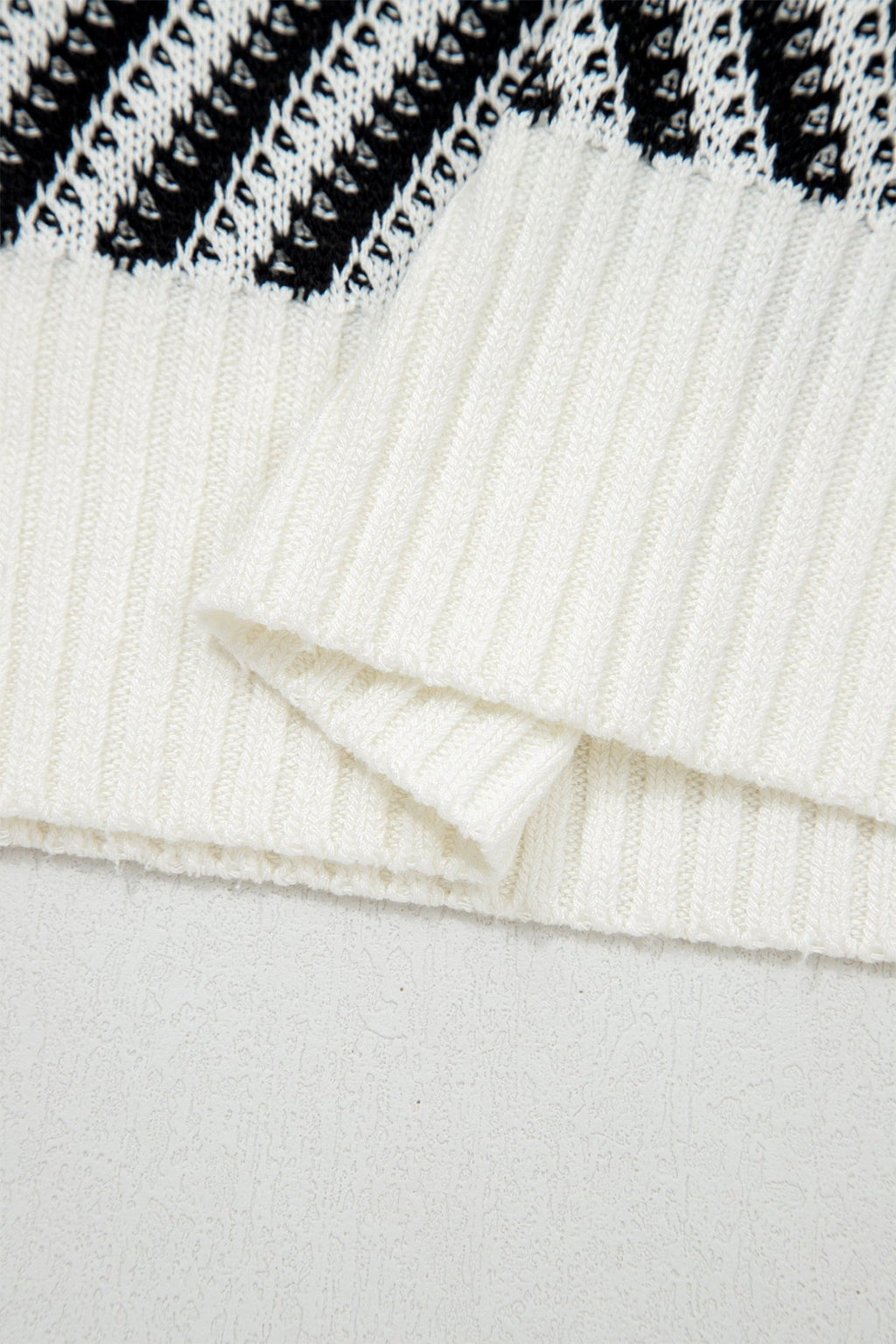 Chevron Contrast V-Neck Sleeveless Sweater Top - Rooted & Reckless Co.