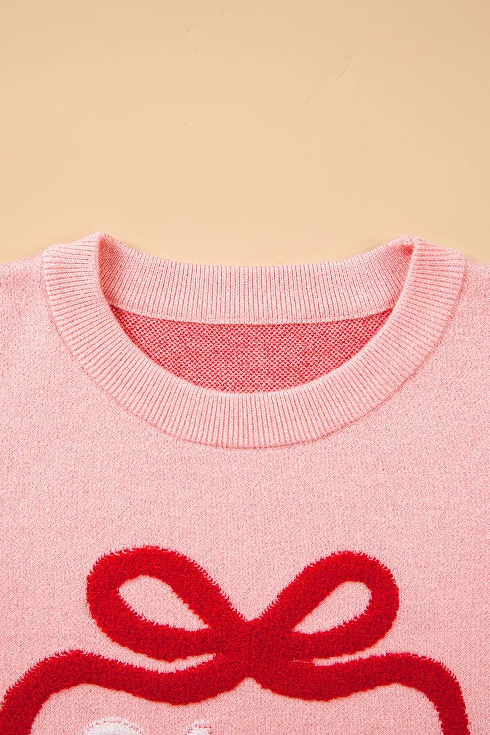 Christmas Bow Merry & Bright Bouclé Textured Sweater - Rooted & Reckless Co.