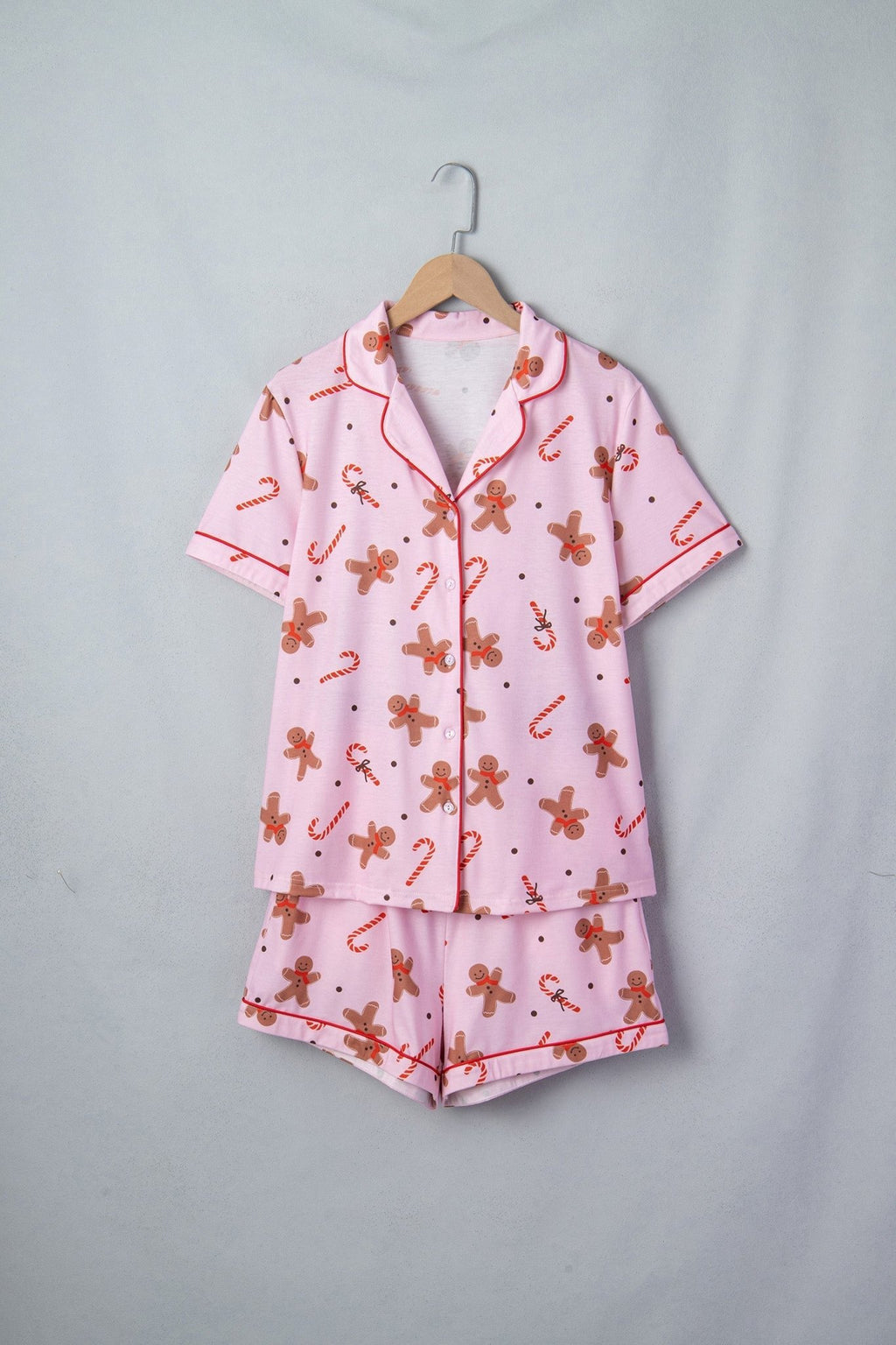 Christmas Gingerbread Top & Shorts Pajama Set - Rooted & Reckless Co.