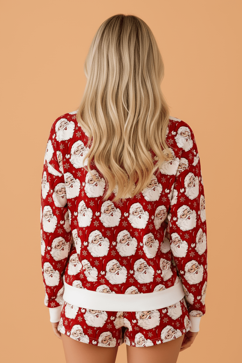 Christmas Long Sleeve Top & Shorts Lounge Set - Rooted & Reckless Co.