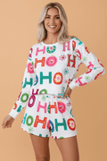 Christmas Long Sleeve Top & Shorts Lounge Set - Rooted & Reckless Co.