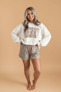Christmas Merry Plaid Long Sleeve Top & Shorts Set - Rooted & Reckless Co.