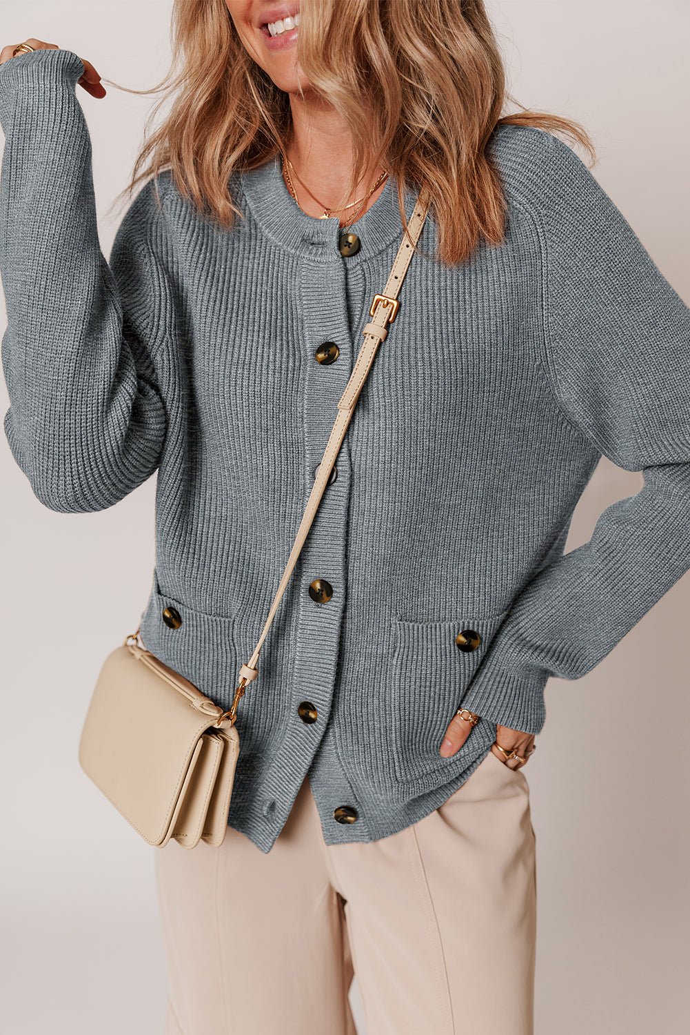 Chunky Knit Button-Front Cardigan Sweater - Rooted & Reckless Co.