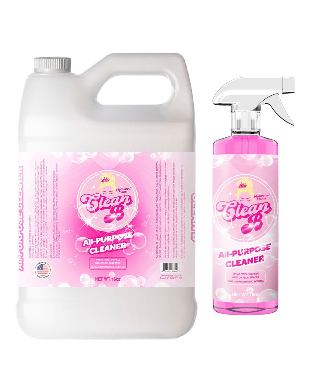 Clean B 1 Gallon Container & 16 oz Bottle Combo Pack - Rooted & Reckless Co.