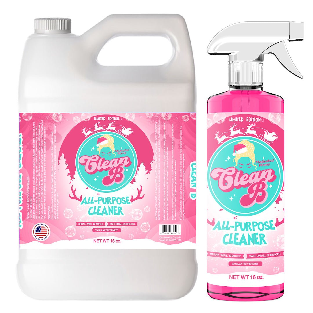 Clean B Christmas Limited Edition 1 Gallon Container & 16 oz Bottle Combo Pack - Rooted & Reckless Co.