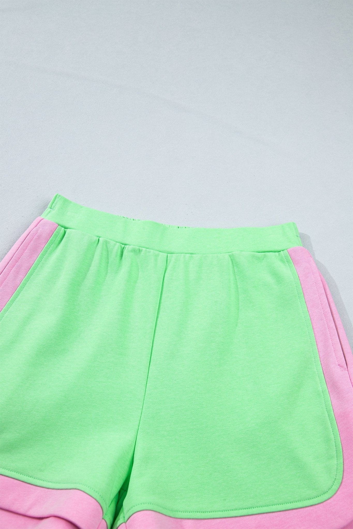Colorblock Accent Half Zip Athleisure Top & Shorts Set - Rooted & Reckless Co.