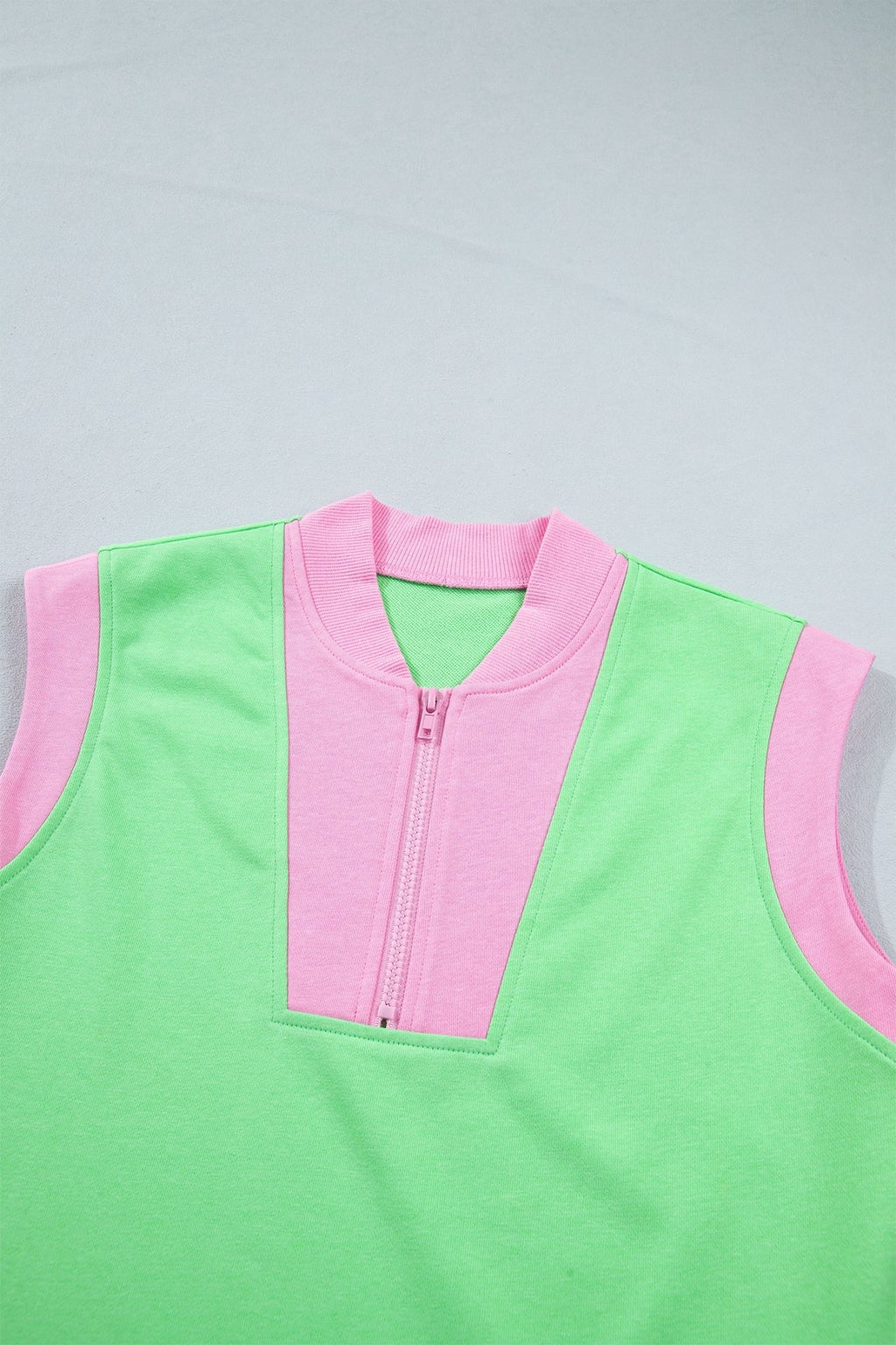 Colorblock Accent Half Zip Athleisure Top & Shorts Set - Rooted & Reckless Co.