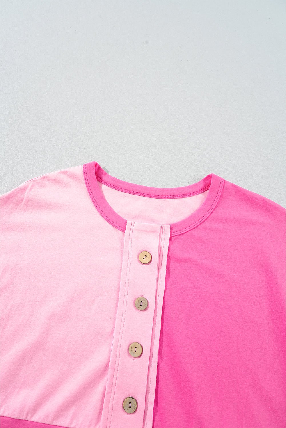 Colorblock Checker Half Button Henley T-Shirt - Rooted & Reckless Co.