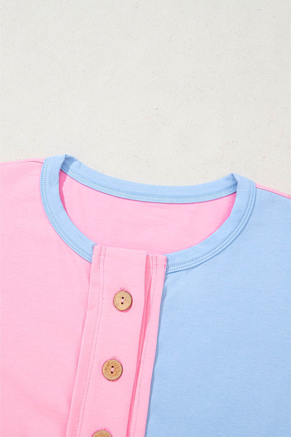 Colorblock Checker Half Button Henley T-Shirt - Rooted & Reckless Co.