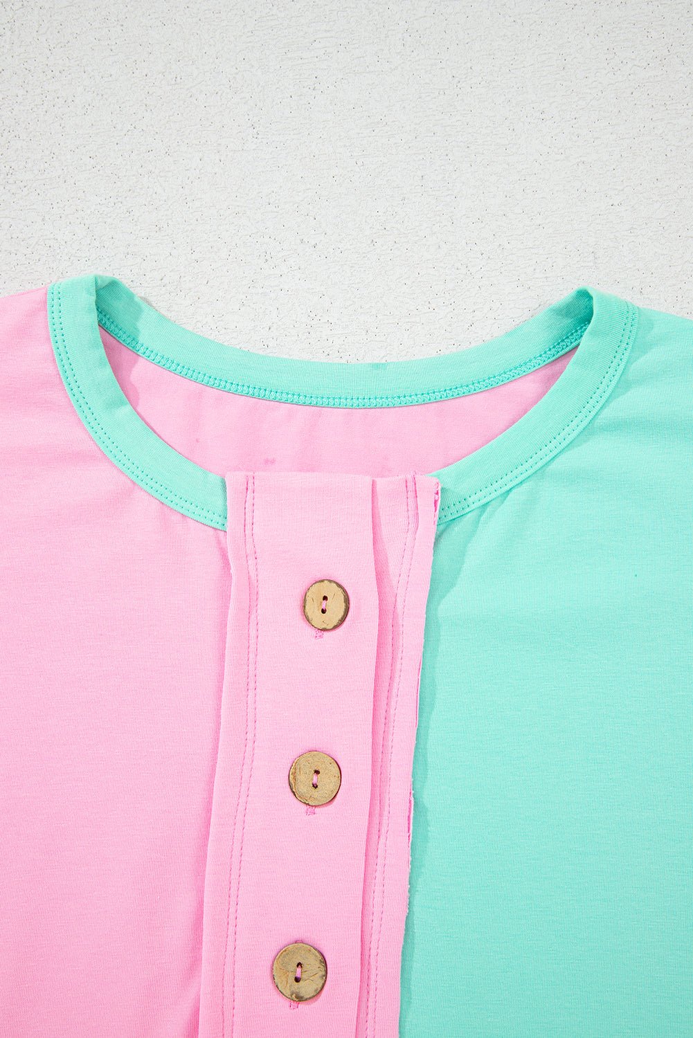 Colorblock Checker Half Button Henley T-Shirt - Rooted & Reckless Co.
