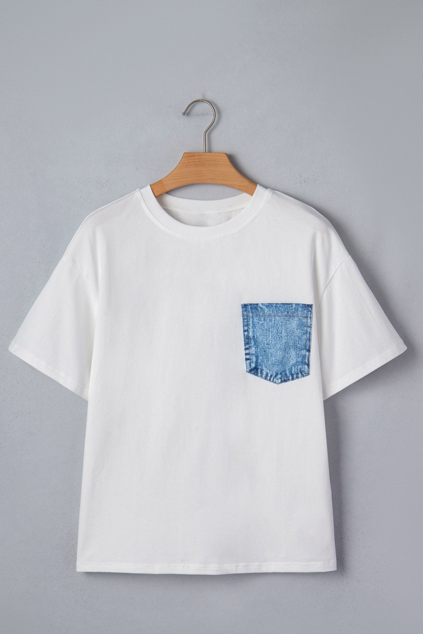 Colorblock Chest Pocket Patch Short Sleeve Top - Rooted & Reckless Co.