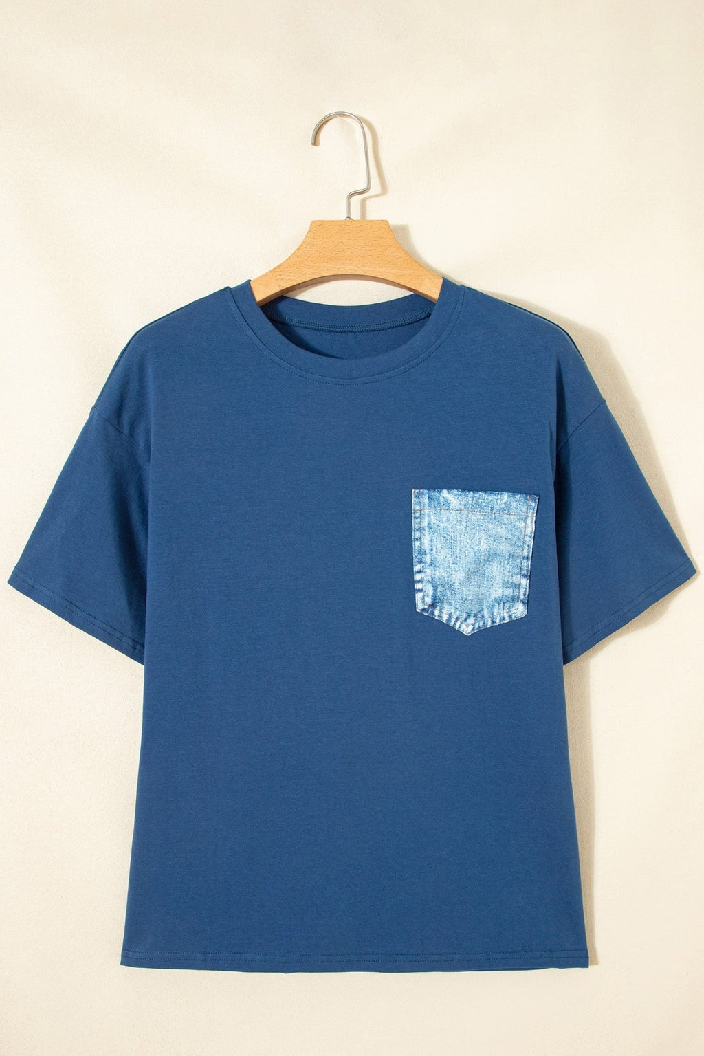 Colorblock Chest Pocket Patch Short Sleeve Top - Rooted & Reckless Co.