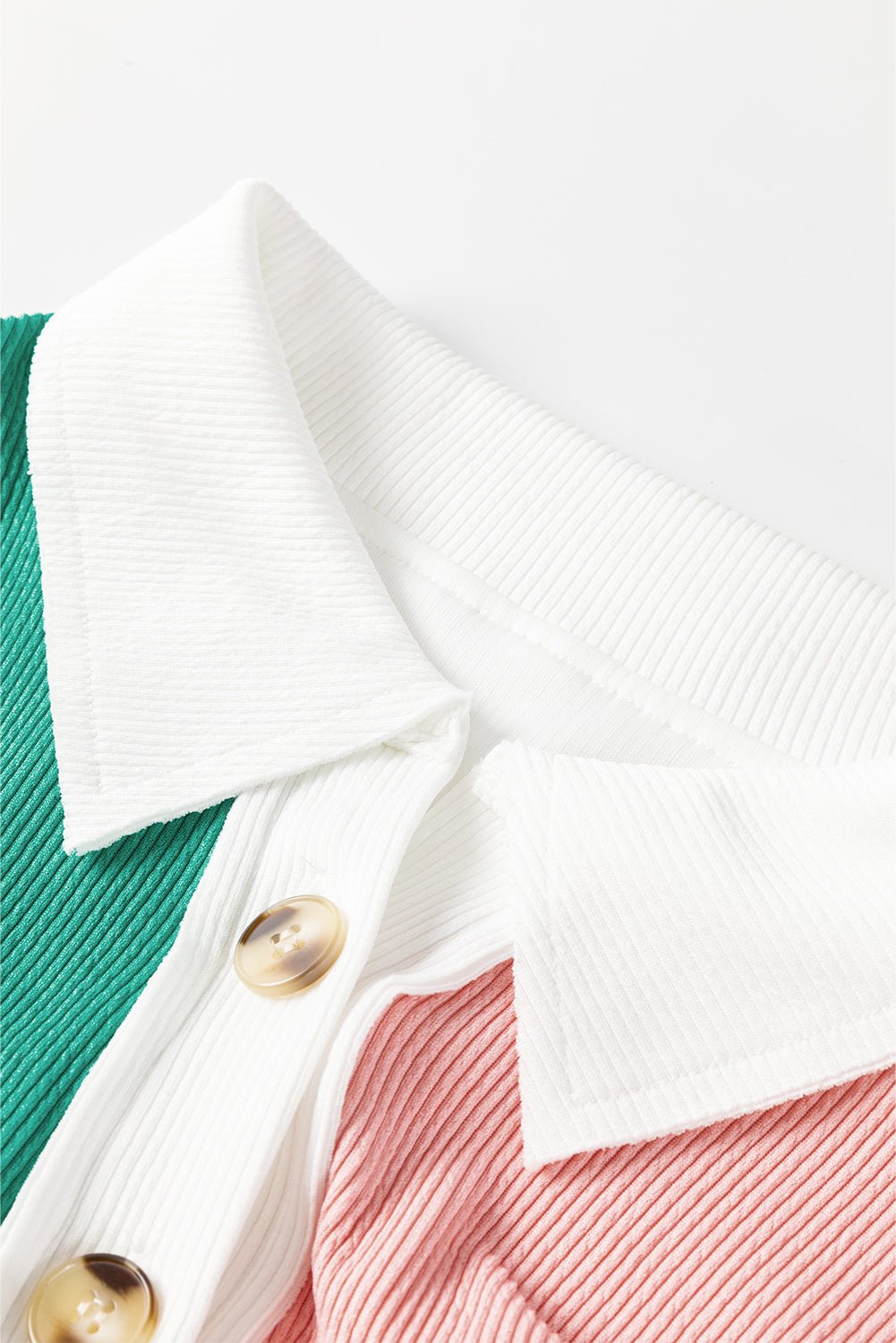 Colorblock Collared Ribbed Patchwork Pocketed Sweatshirt - Rooted & Reckless Co.