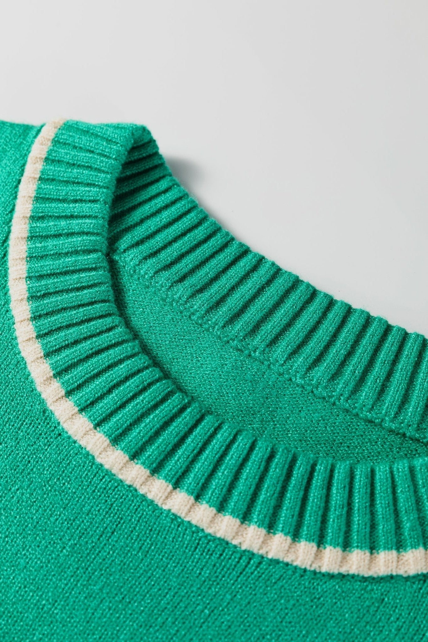 Colorblock Contrast Trim Drop Shoulder Baggy Sweater - Rooted & Reckless Co.