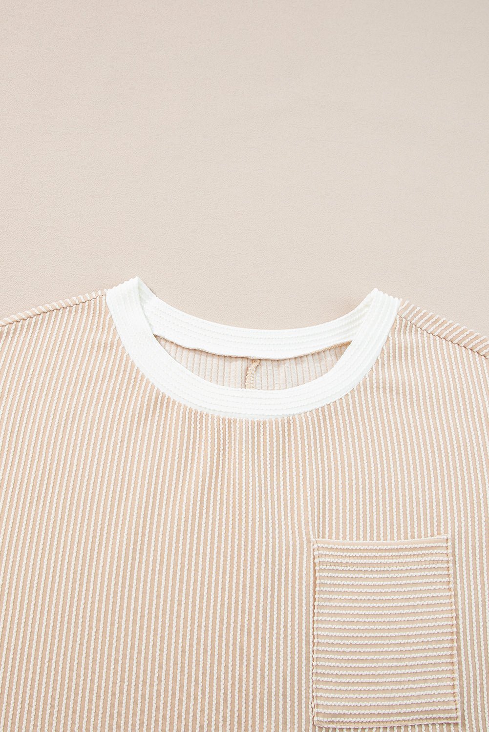Colorblock Corded Knit Chest Pocket T-Shirt Dress - Rooted & Reckless Co.