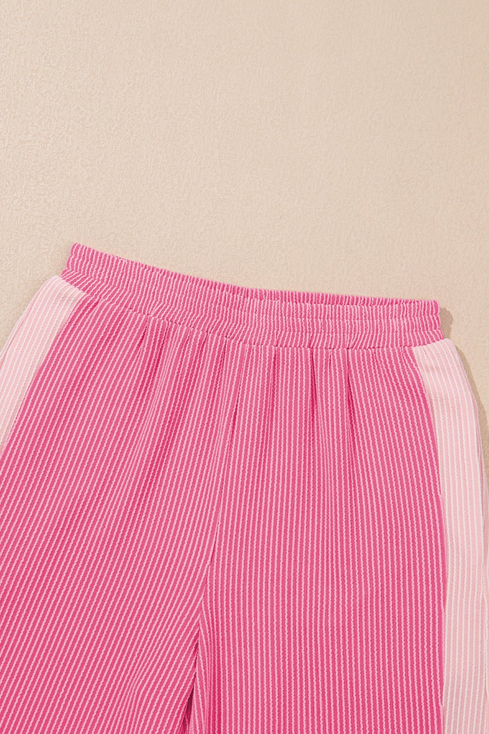 Colorblock Corded Top & High Waist Pants Set - Rooted & Reckless Co.