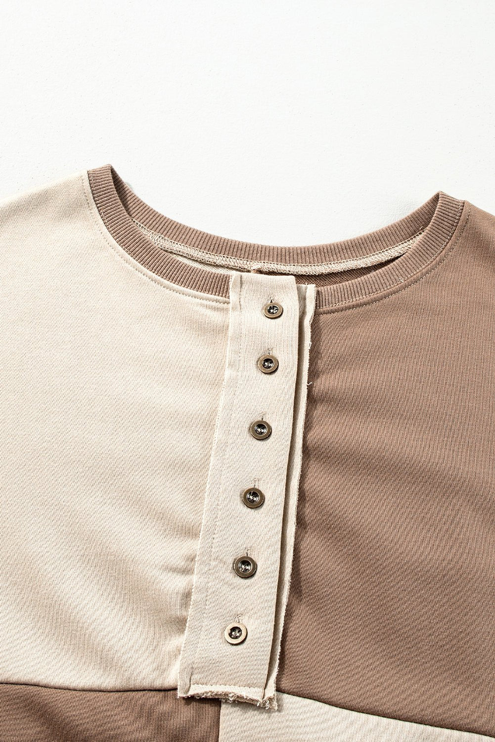 Colorblock Crewneck Henley Sweatshirt - Rooted & Reckless Co.