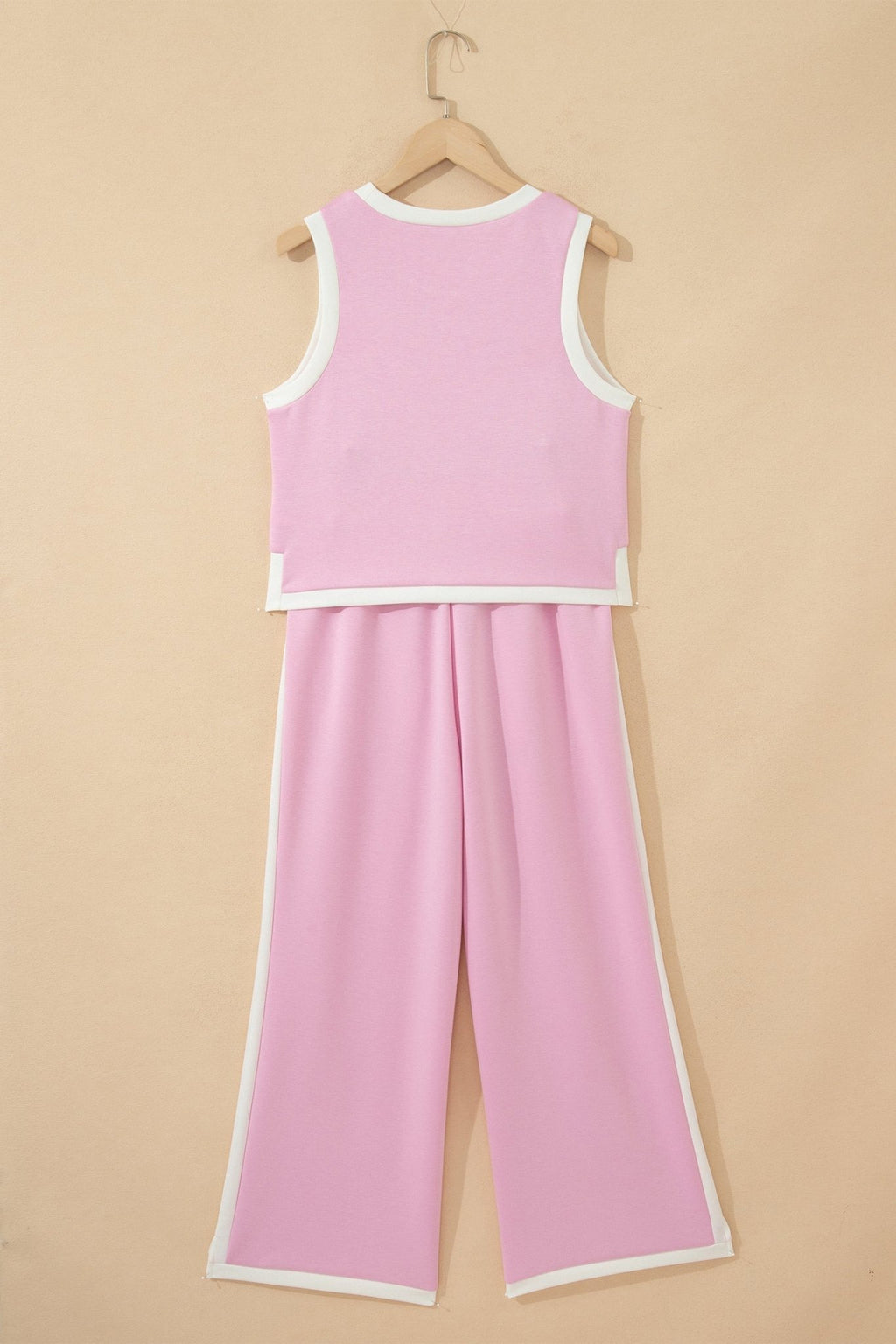 Colorblock Cropped Tank & Elastic Waist Pants Set - Rooted & Reckless Co.