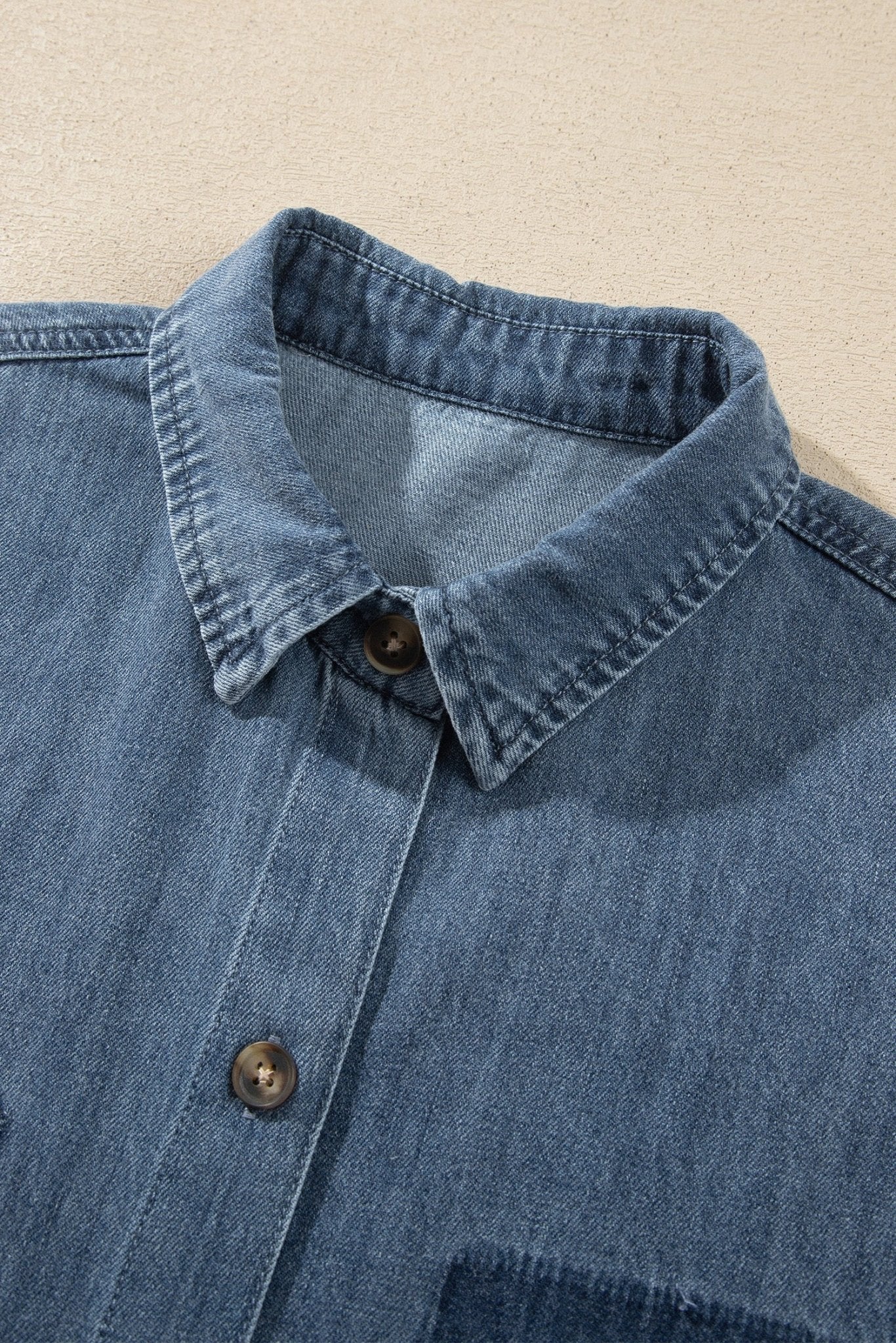 Colorblock Denim Long Sleeve Buttoned Shirt - Rooted & Reckless Co.