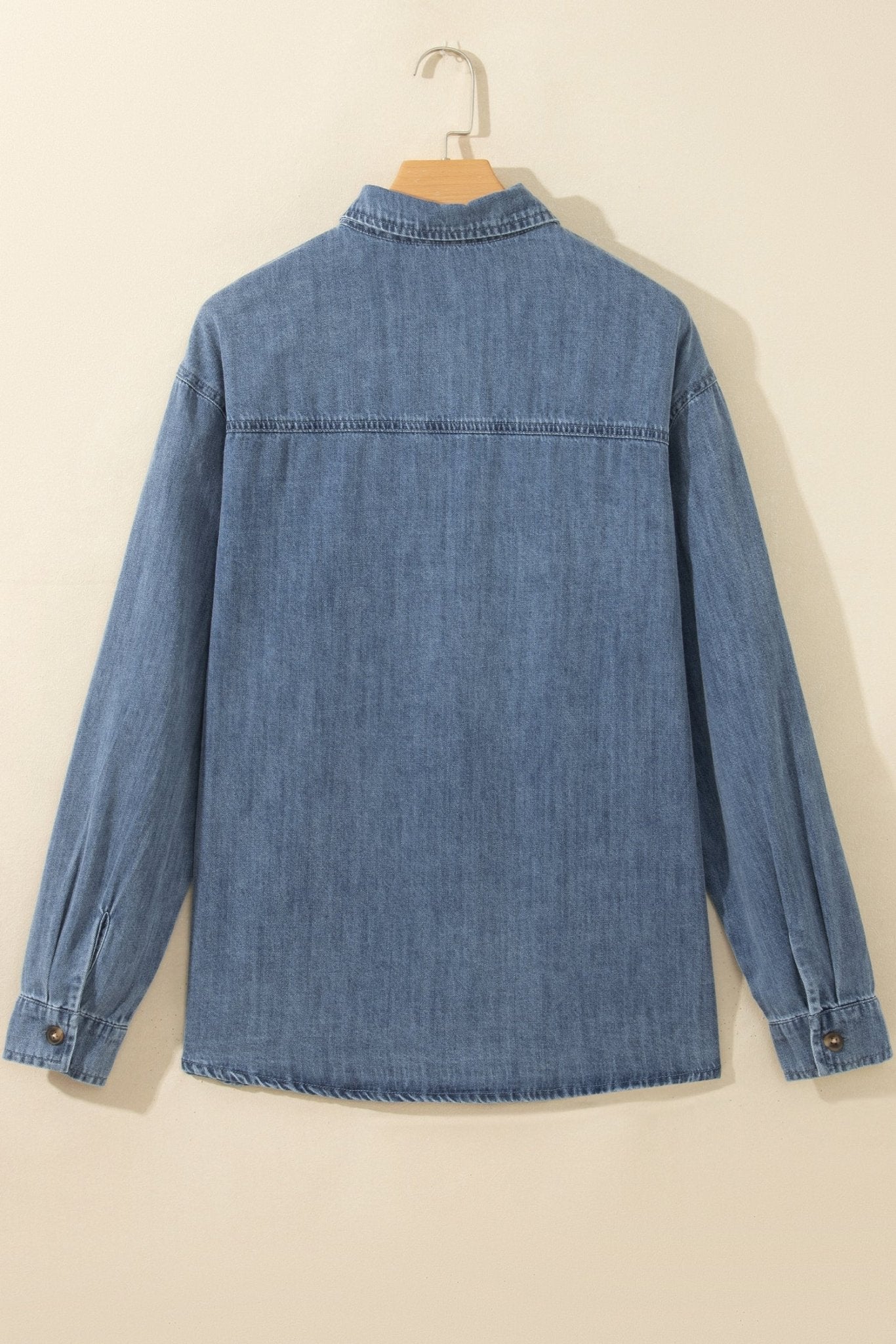 Colorblock Denim Long Sleeve Buttoned Shirt - Rooted & Reckless Co.