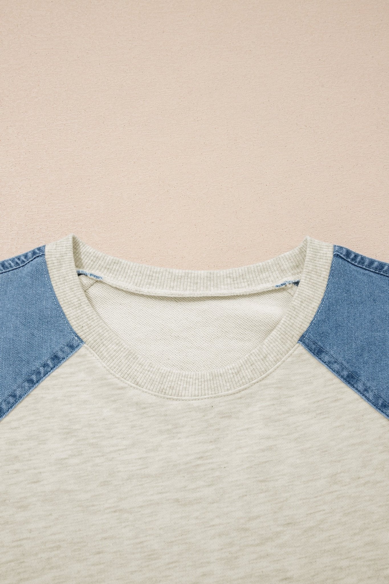 Colorblock Denim Patchwork Raglan Sleeve Tee - Rooted & Reckless Co.