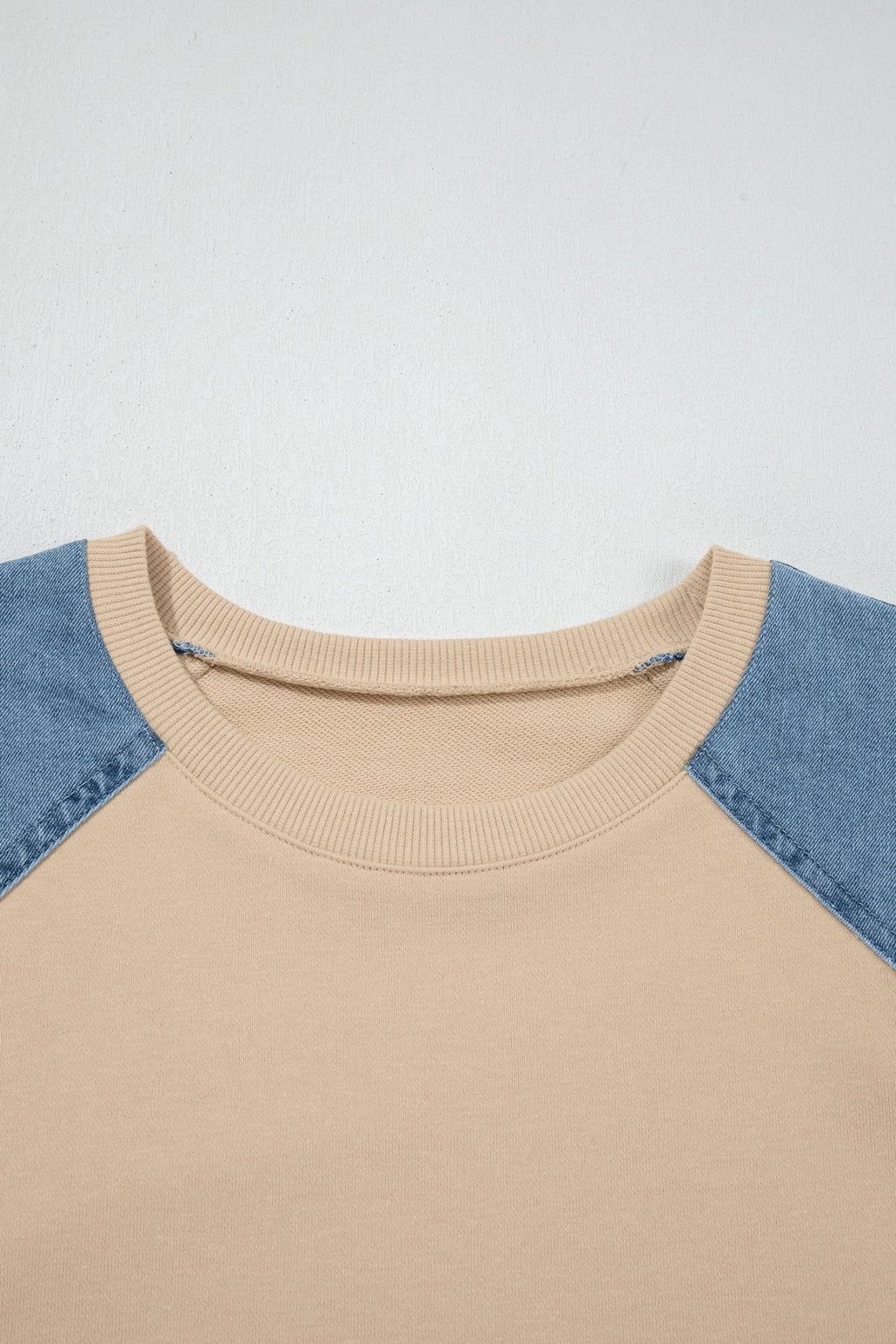 Colorblock Denim Patchwork Raglan Sleeve Tee - Rooted & Reckless Co.