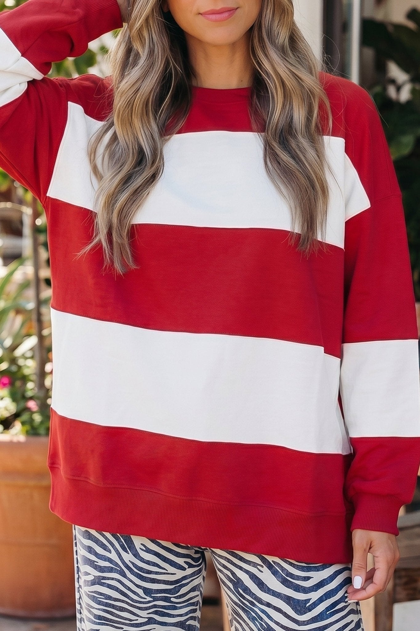 Colorblock Drop Shoulder Baggy Sweatshirt - Rooted & Reckless Co.