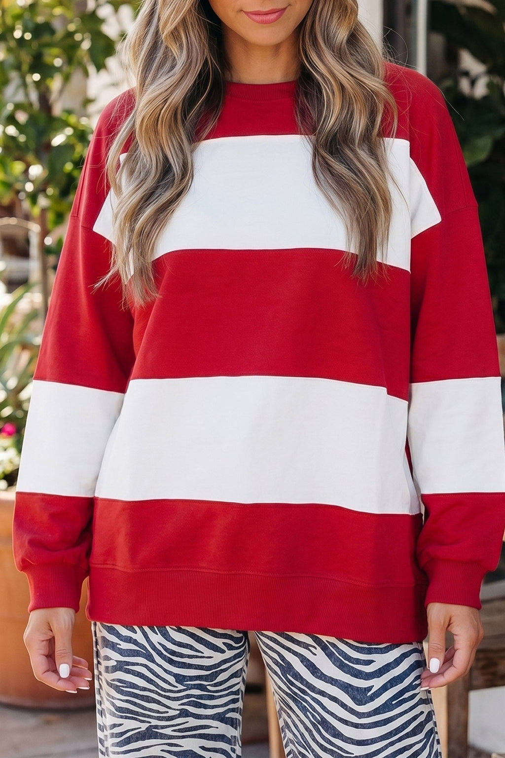 Colorblock Drop Shoulder Baggy Sweatshirt - Rooted & Reckless Co.