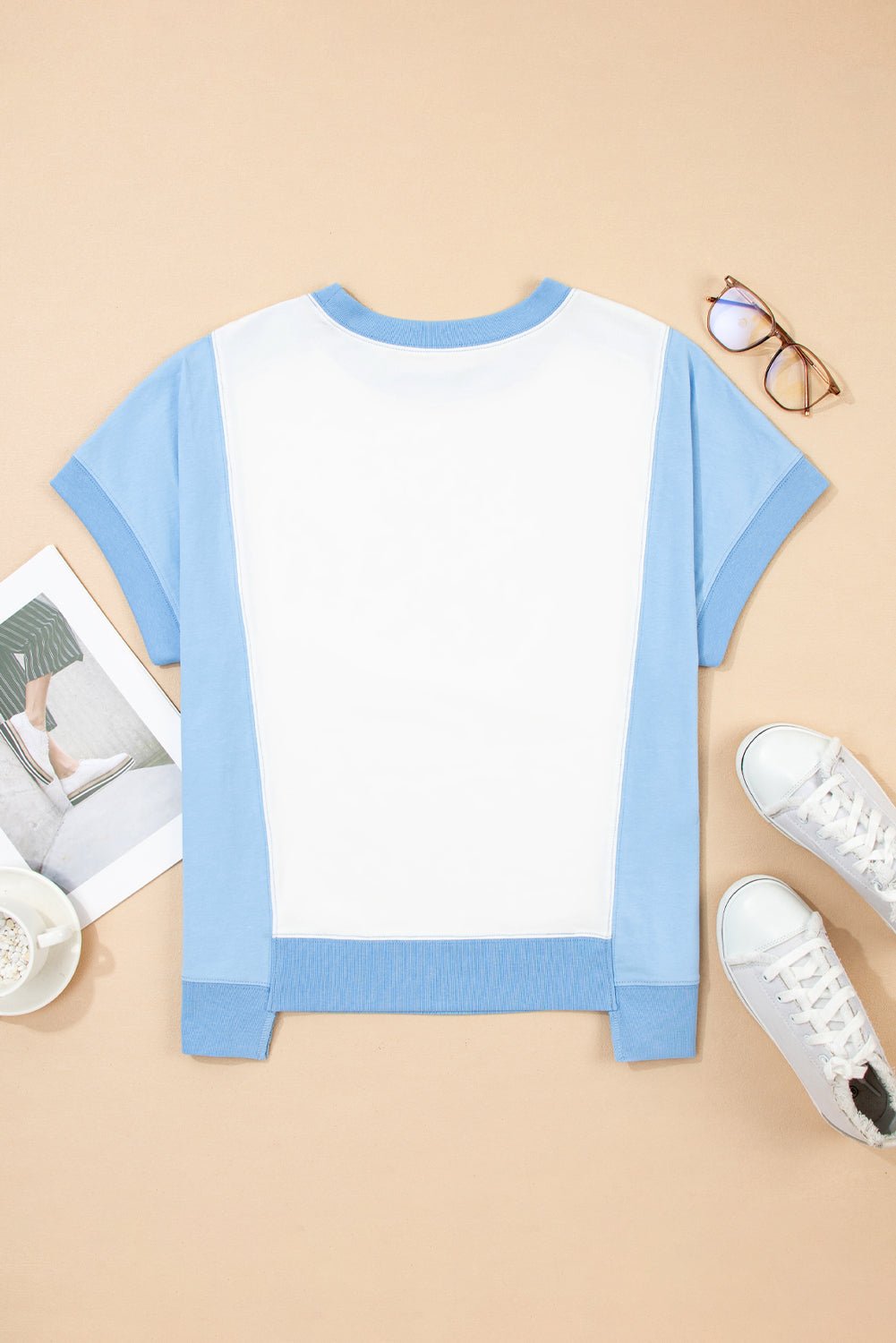 Colorblock Exposed Seam Crew Neck T-Shirt - Rooted & Reckless Co.