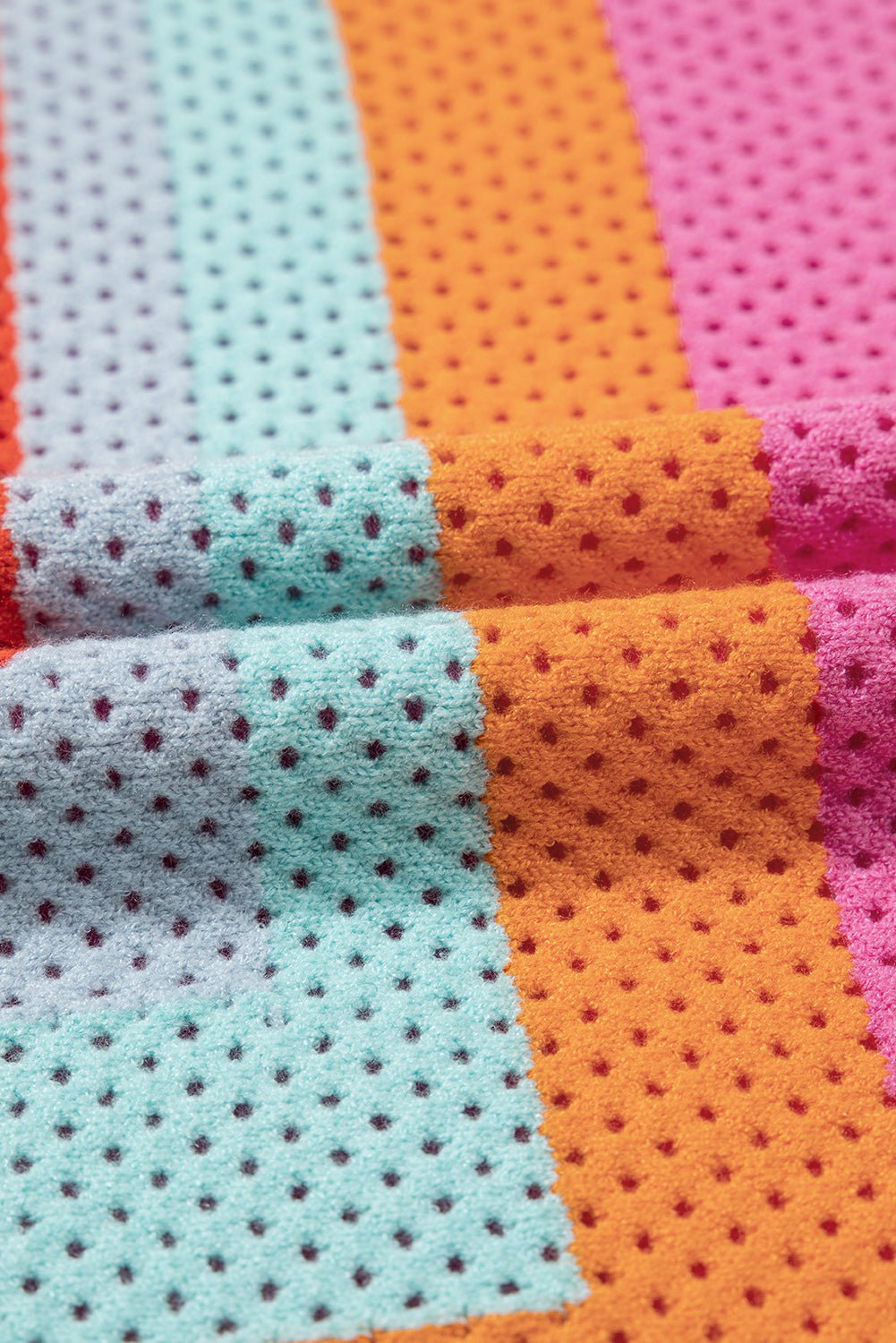 Colorblock Eyelet Short Sleeve Sweater T-Shirt - Rooted & Reckless Co.