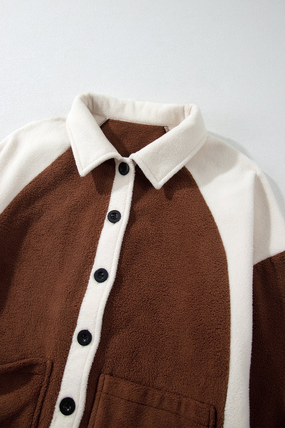 Colorblock Fleece Patchwork Button Down Shacket - Rooted & Reckless Co.