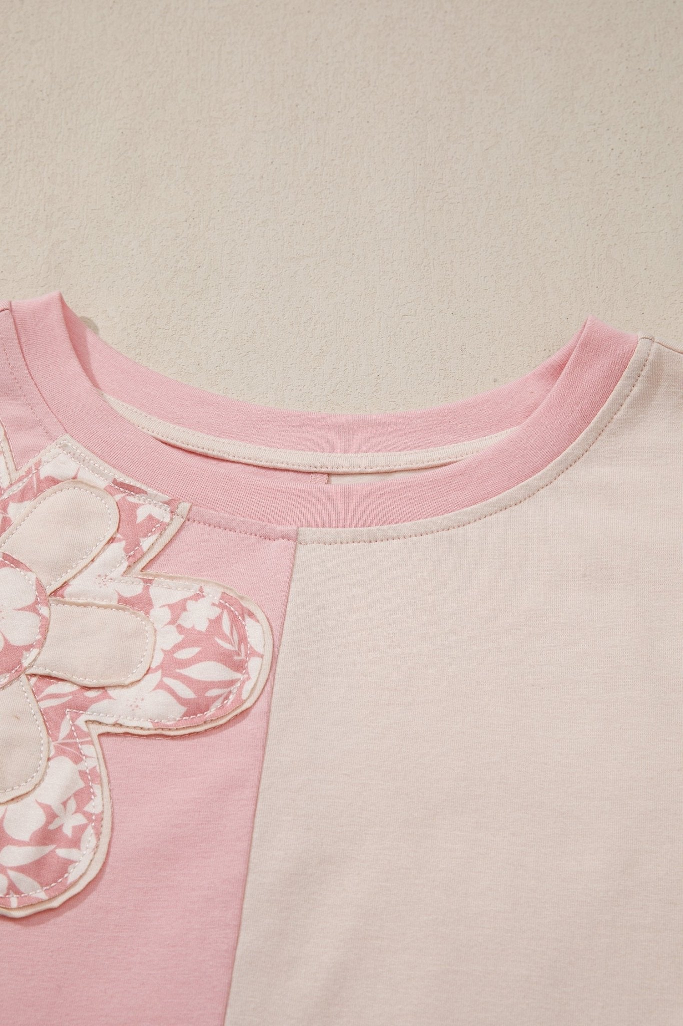 Colorblock Flower Patch Short Sleeve T-Shirt - Rooted & Reckless Co.