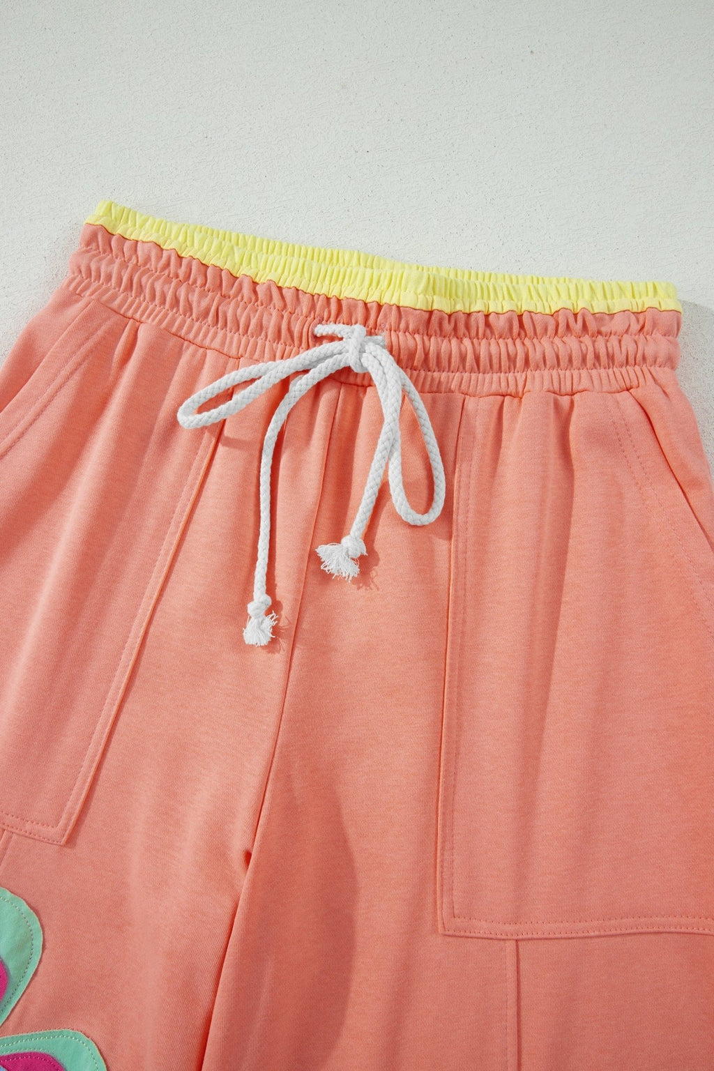 Colorblock Flower Patchwork Drawstring Wide Leg Pants - Rooted & Reckless Co.