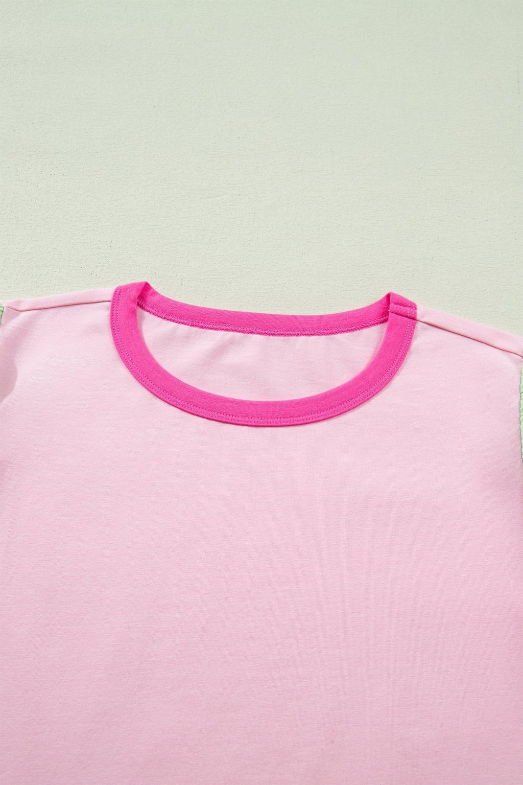 Colorblock Flutter Sleeve Round Neck T-Shirt - Rooted & Reckless Co.