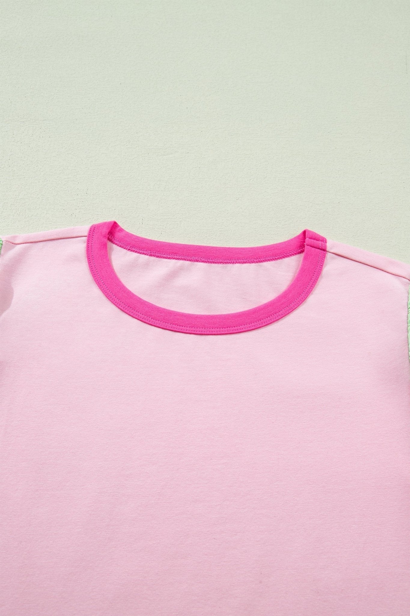 Colorblock Flutter Sleeve Round Neck T-Shirt - Rooted & Reckless Co.