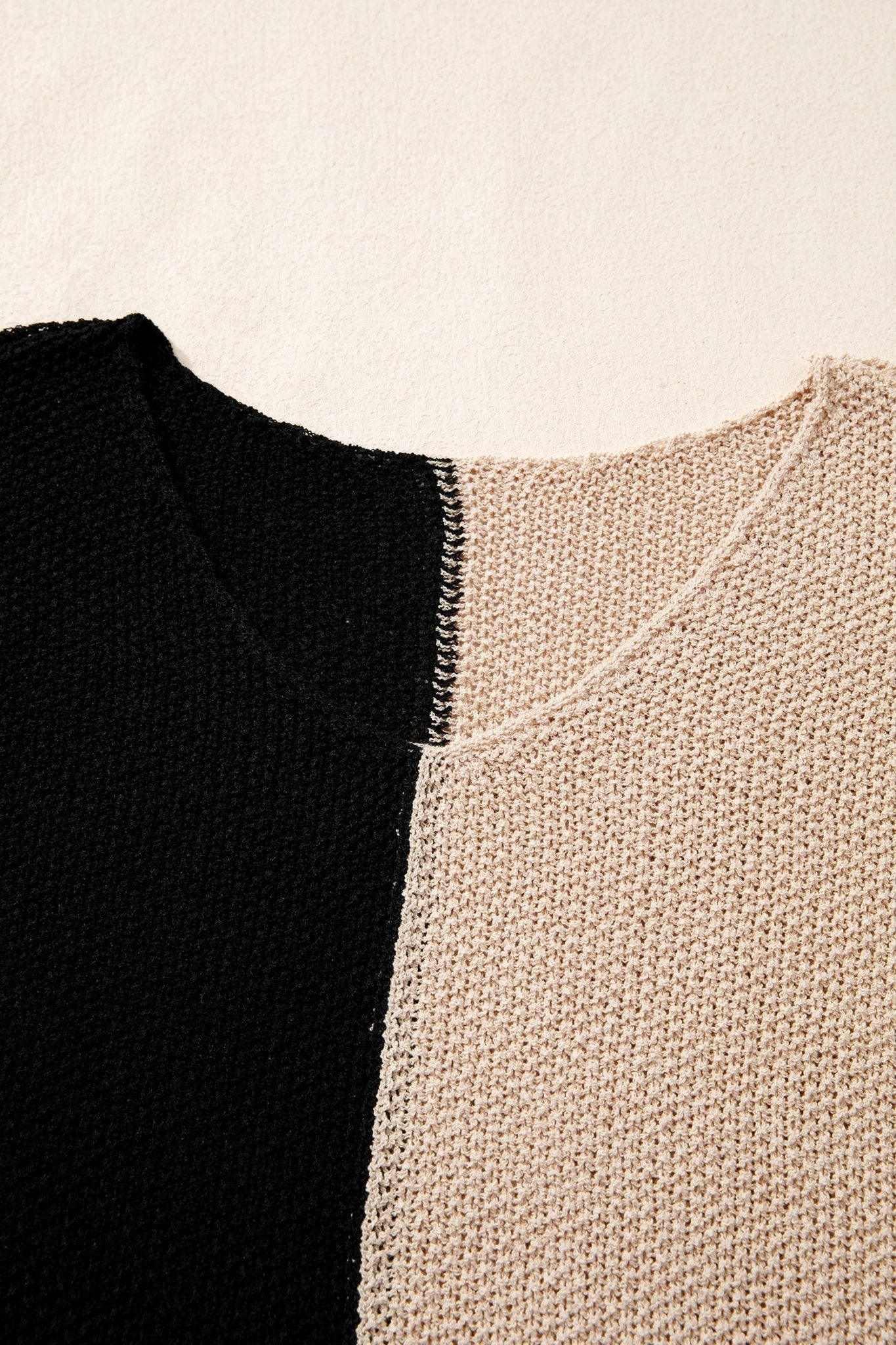 Colorblock Knit V-Neck Sweater - Rooted & Reckless Co.