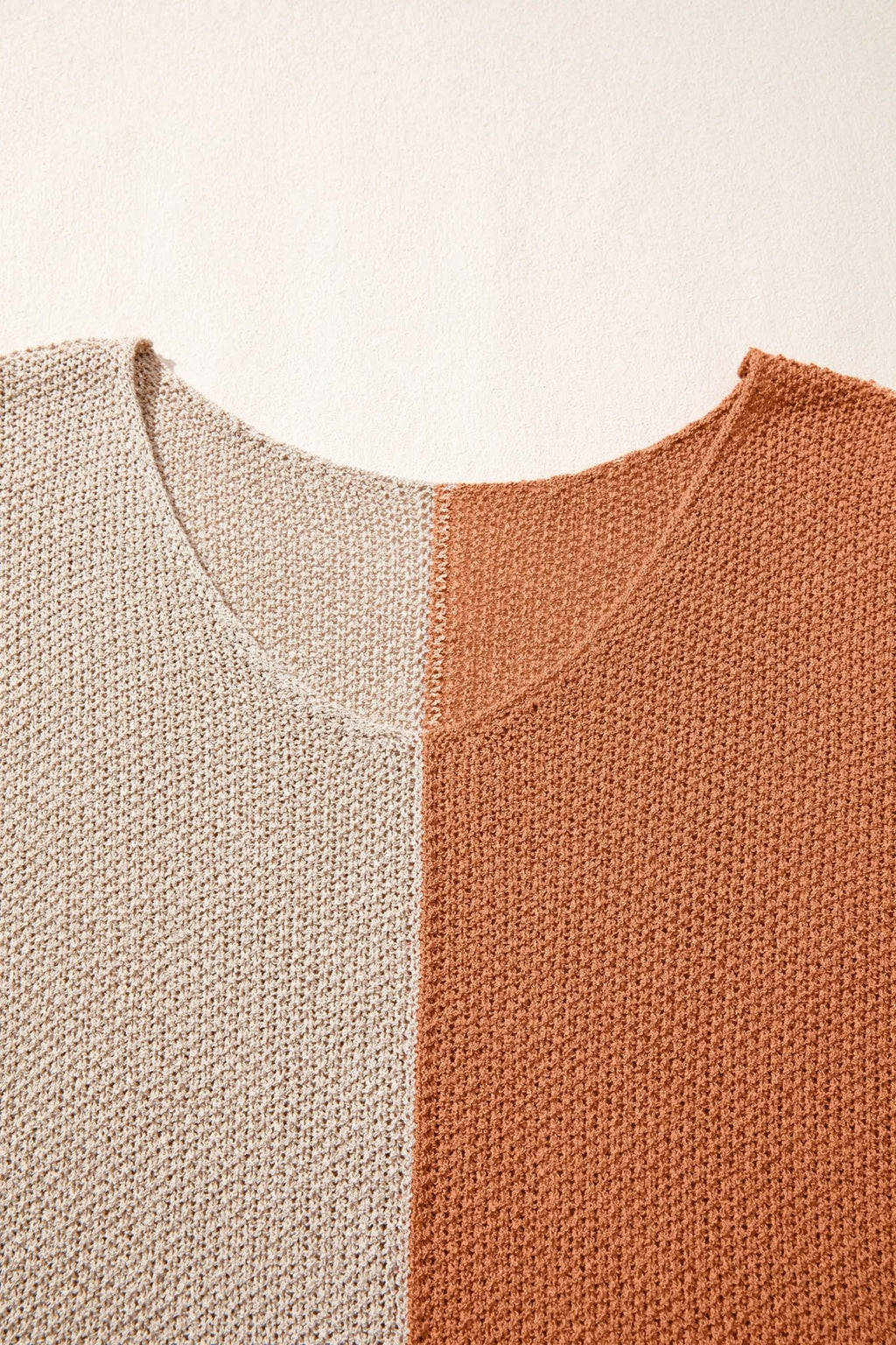 Colorblock Knit V-Neck Sweater - Rooted & Reckless Co.