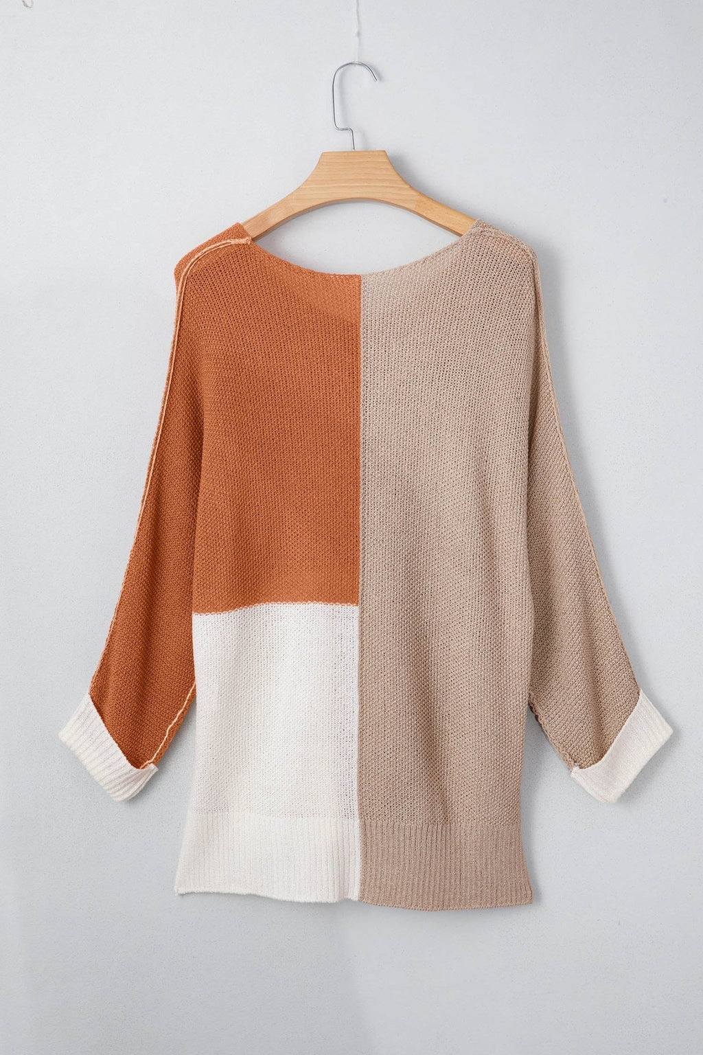 Colorblock Knit V-Neck Sweater - Rooted & Reckless Co.