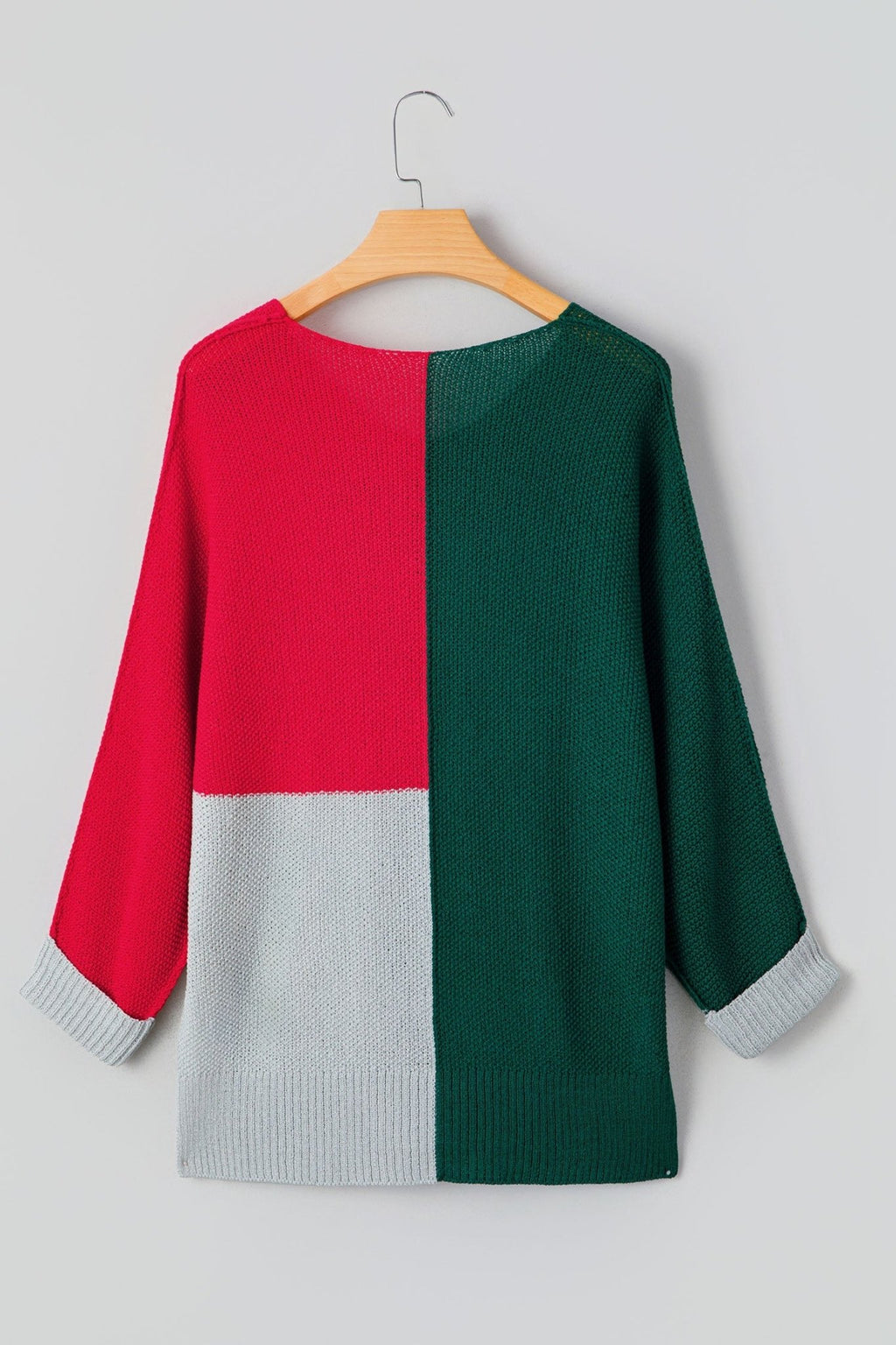 Colorblock Knit V-Neck Sweater - Rooted & Reckless Co.