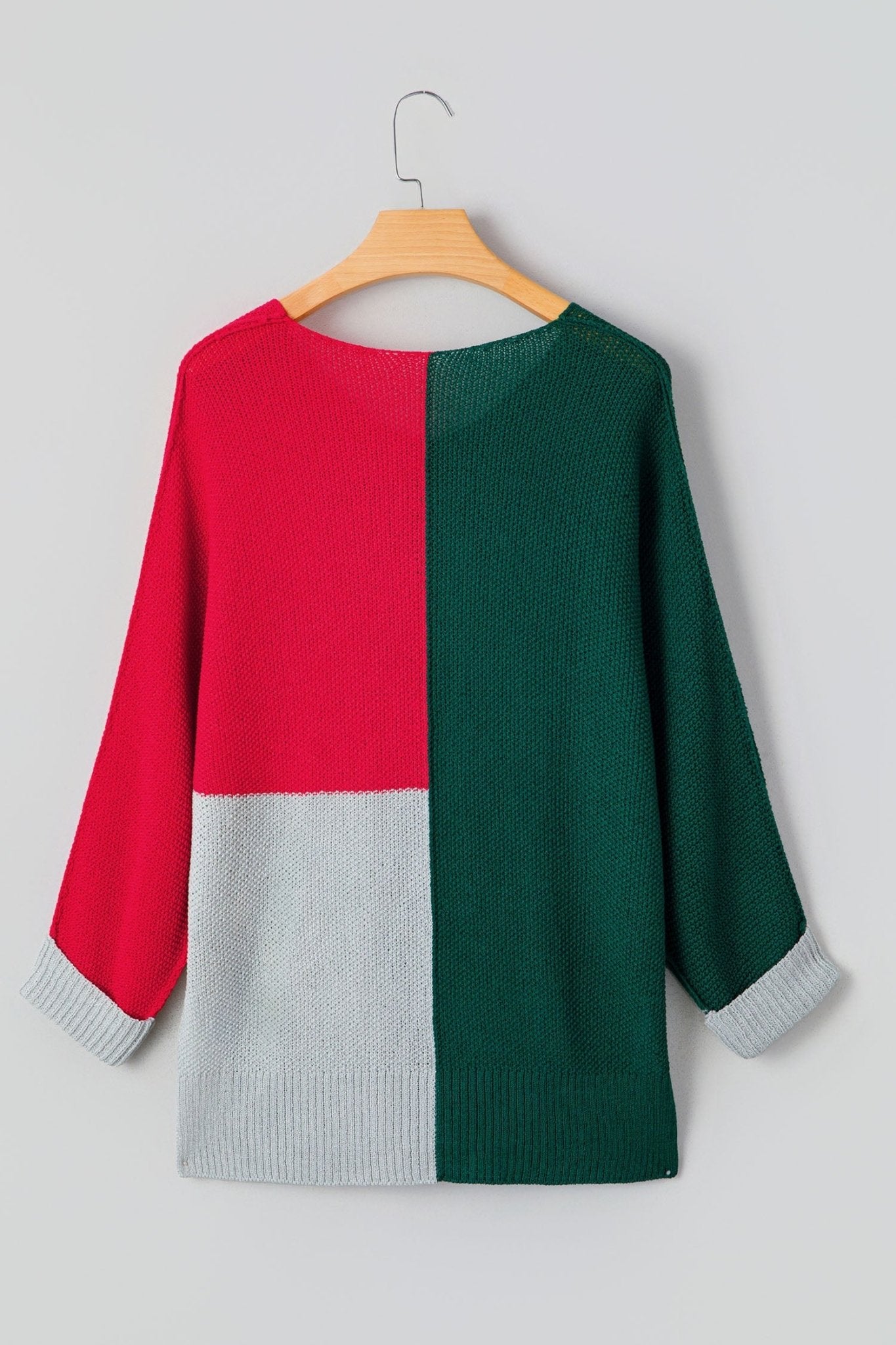 Colorblock Knit V-Neck Sweater - Rooted & Reckless Co.