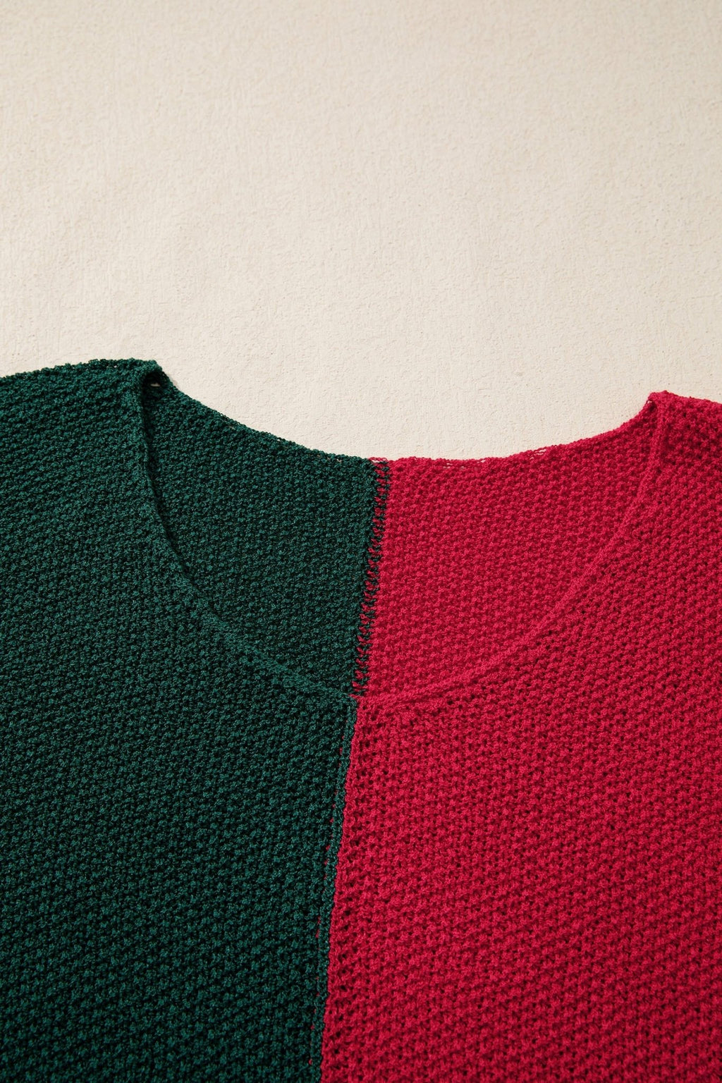 Colorblock Knit V-Neck Sweater - Rooted & Reckless Co.