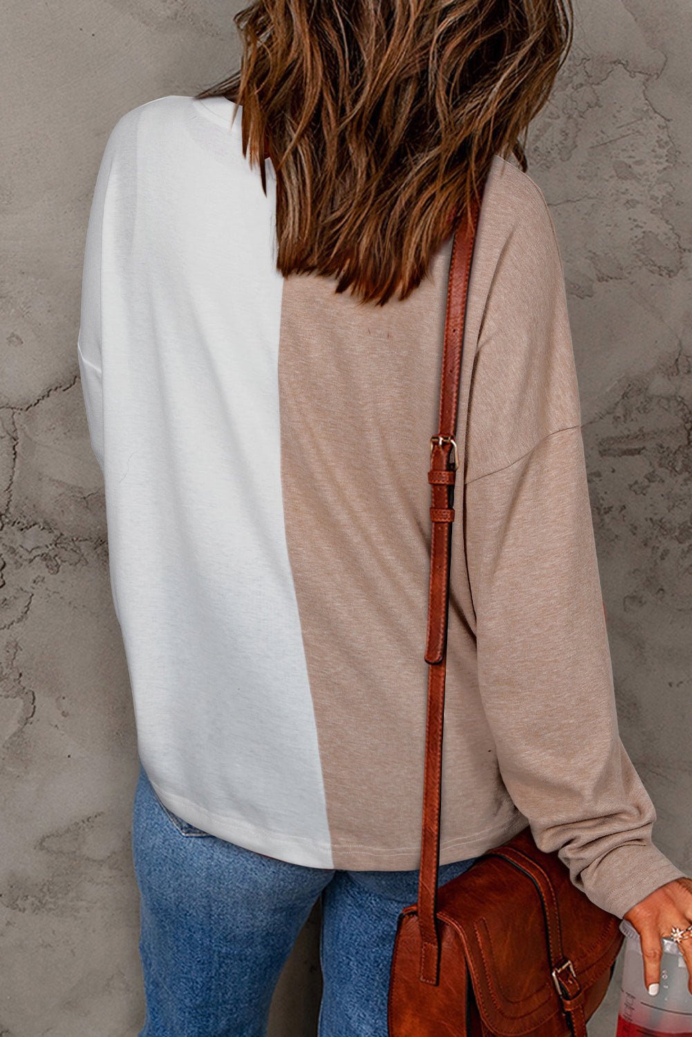 Colorblock Long Sleeve Crew Neck Top - Rooted & Reckless Co.