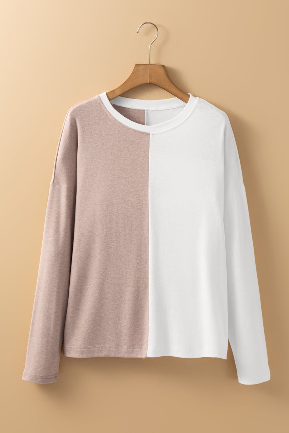 Colorblock Long Sleeve Crew Neck Top - Rooted & Reckless Co.