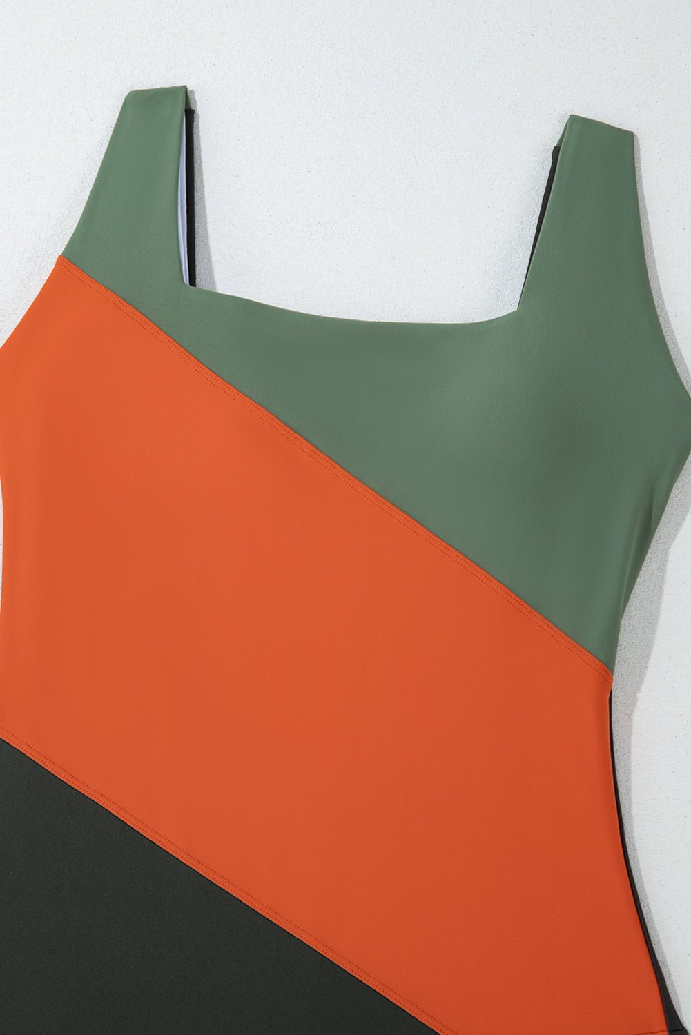 Colorblock Padded Square Neck One Piece Swimsuit - Rooted & Reckless Co.