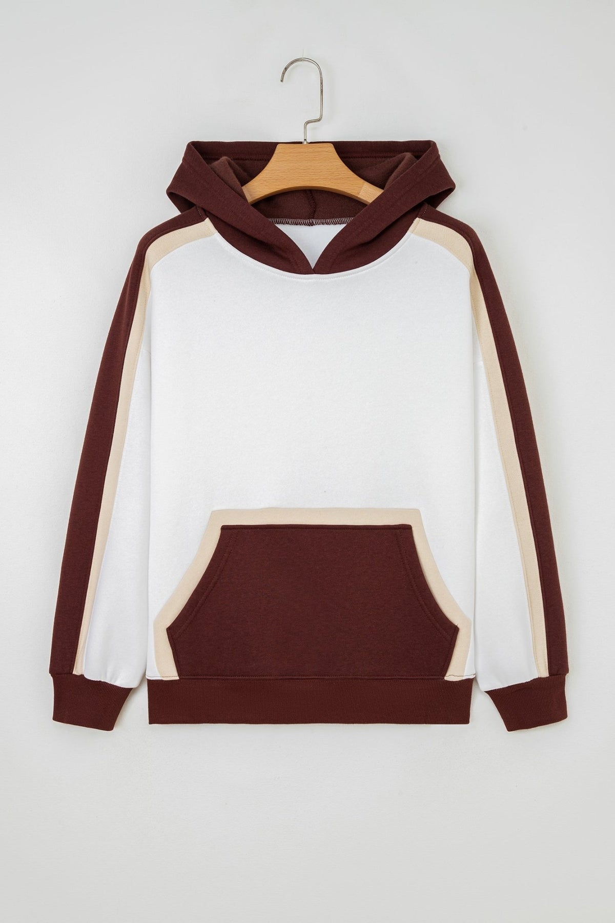 Colorblock Patchwork Kangaroo Pocket Hooded Sweatshirt - Rooted & Reckless Co.