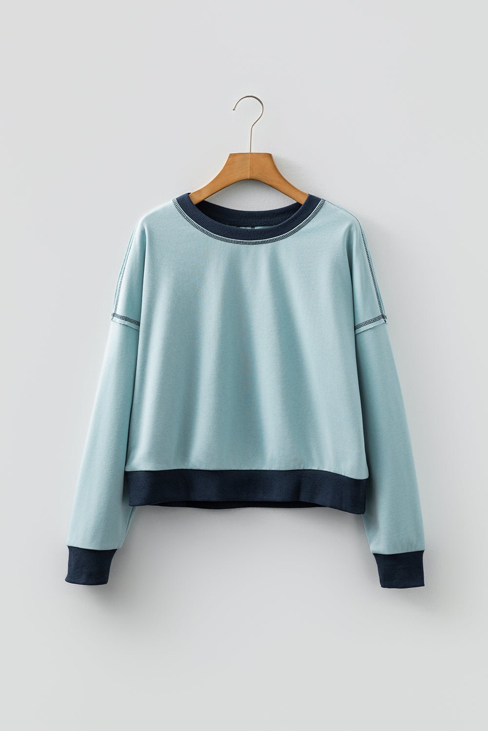 Colorblock Patchwork Long Sleeve Crewneck Sweatshirt - Rooted & Reckless Co.