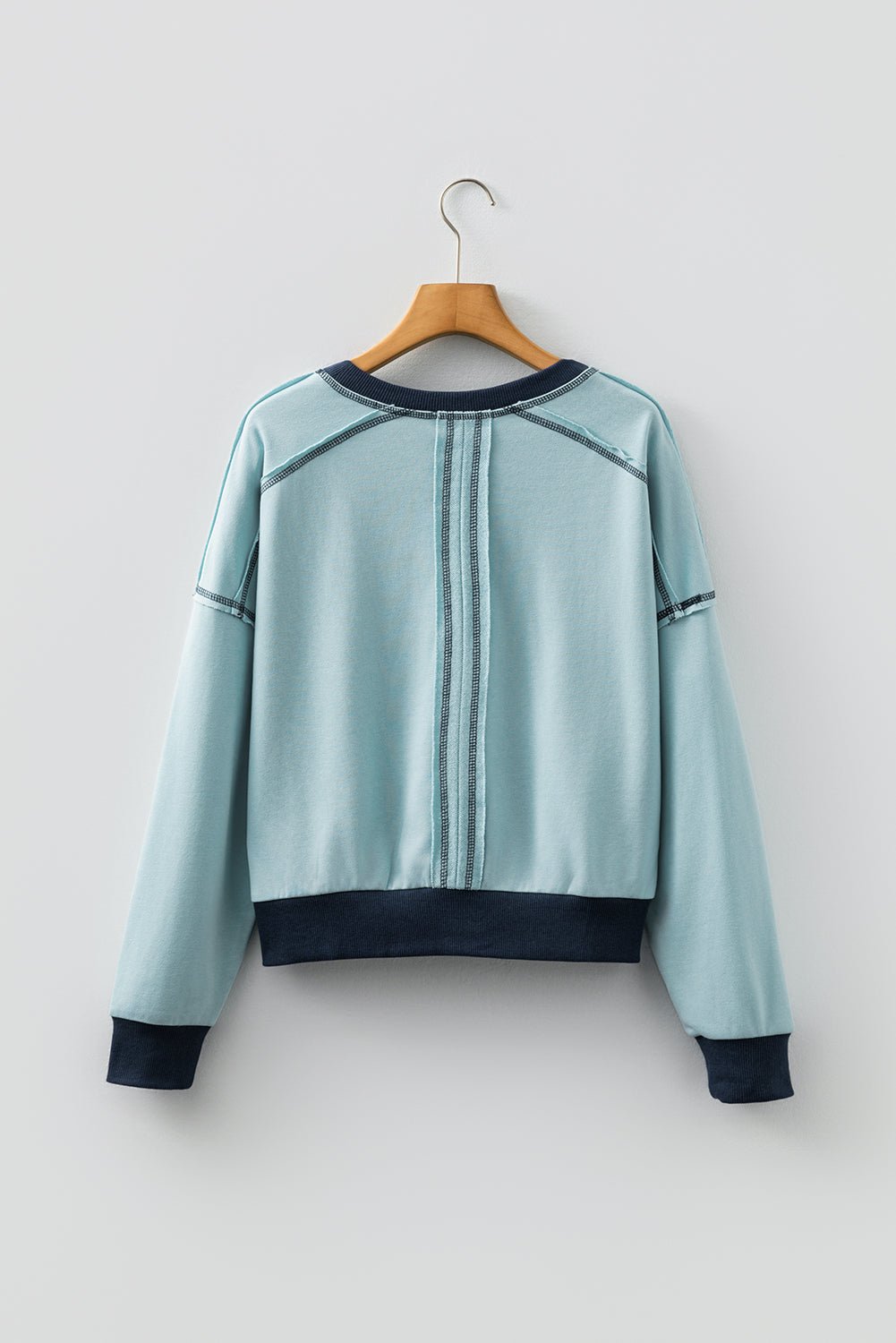 Colorblock Patchwork Long Sleeve Crewneck Sweatshirt - Rooted & Reckless Co.
