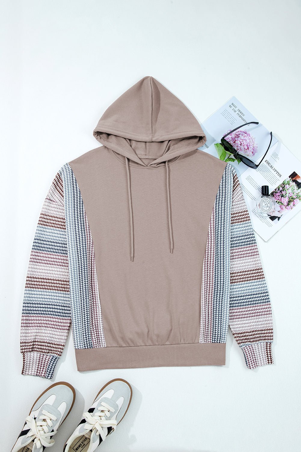 Colorblock Patchwork Long Sleeve Hoodie - Rooted & Reckless Co.