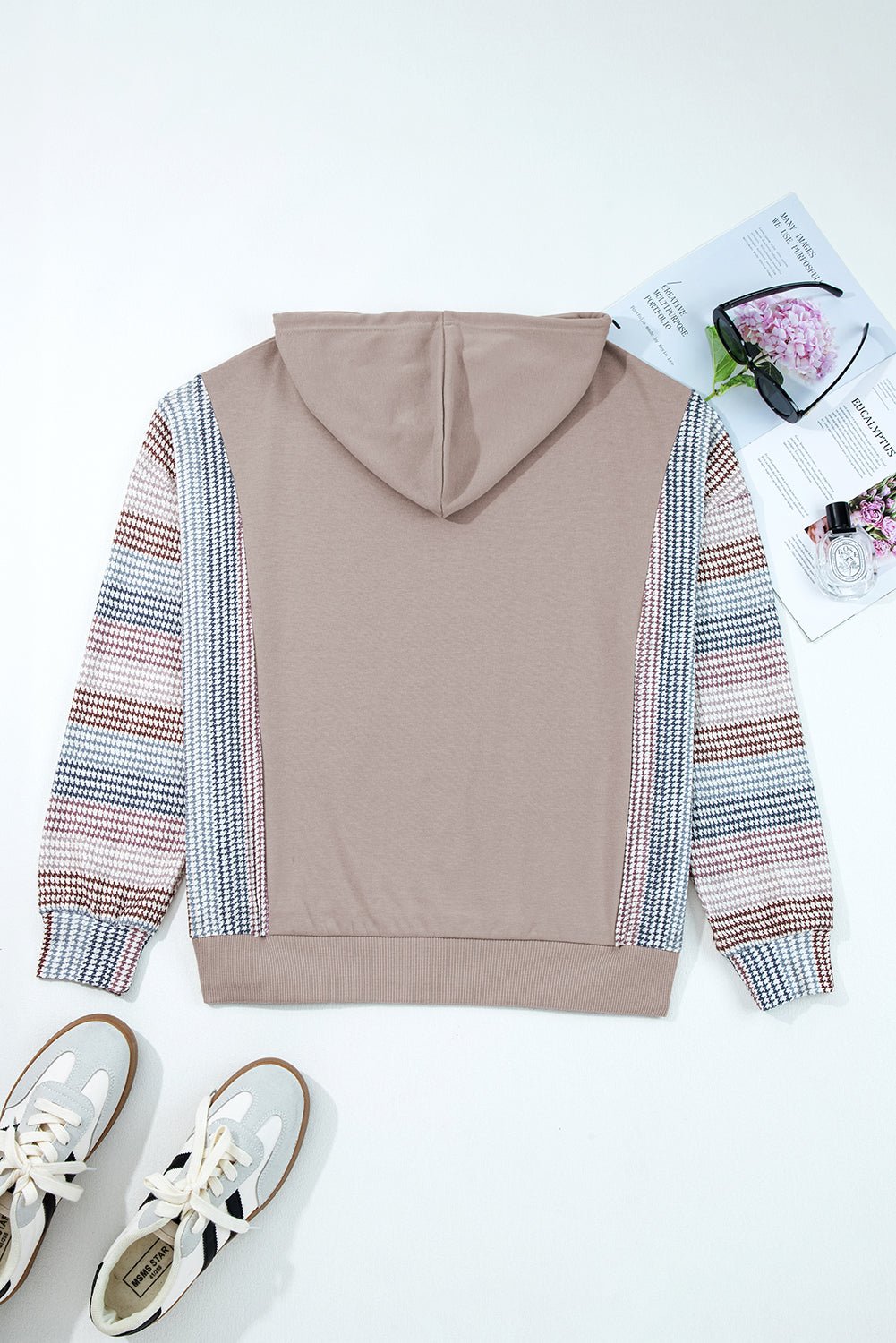 Colorblock Patchwork Long Sleeve Hoodie - Rooted & Reckless Co.