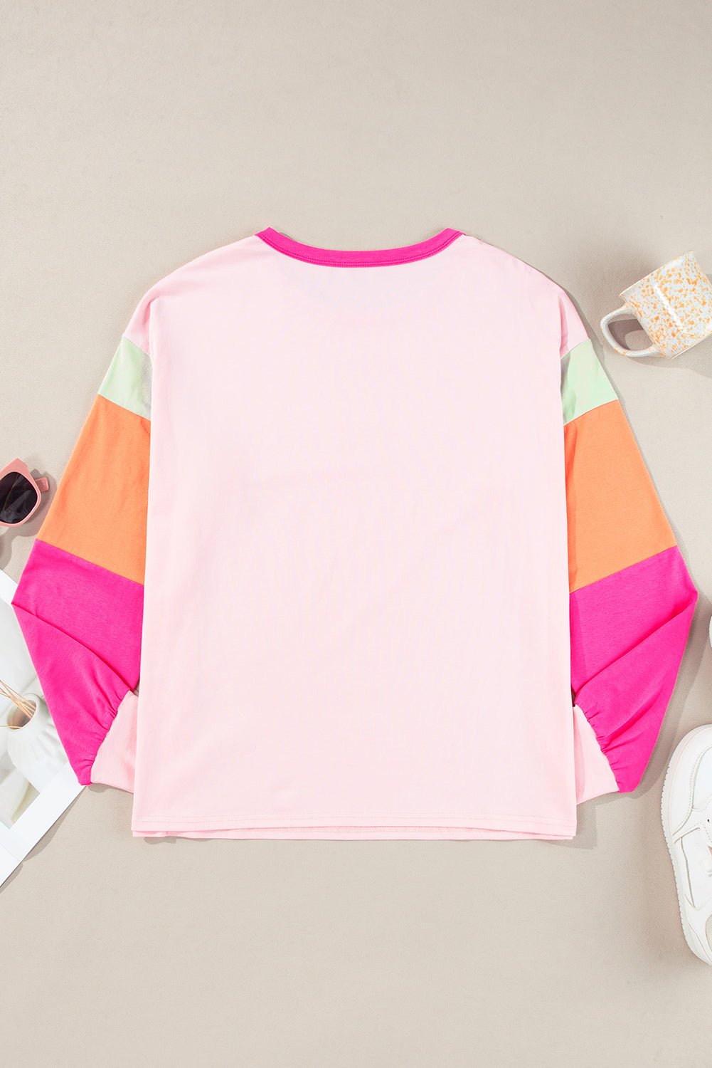 Colorblock Patchwork Long Sleeve Top - Rooted & Reckless Co.